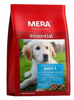 MERA essential Hundefutter Junior 1, Trockenfutter für Welpen, junge und wachsende Hunde mit einer Rezeptur ohne Weizen, 1er Pack (1 x 12.5 kg) - 1