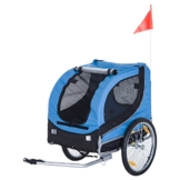 Pawhut® Hundeanhänger Fahrradanhänger Hunde Fahrrad Anhänger Blau+Schwarz - 1