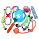 Schramm® 10er Set Hunde Spielzeug aus Seil Kauspielzeug Dog Hund Kauspielzeug Baumwollknoten Hundespielzeug 10 Teile Kauspielzeug - 1